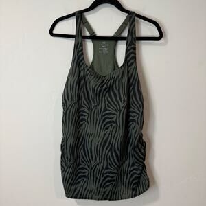 Ruby Ribbon Women's Sports Tank Racerback Square Neck Black Green 44